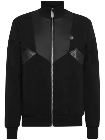 Philipp Plein Logo-embroidered Track Jacket In Black