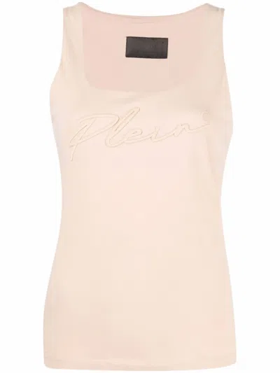 Philipp Plein Logo-embroidered Vest Top In 中性色