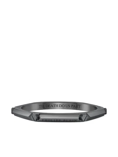 PHILIPP PLEIN LOGO-ENGRAVED CUFF BRACELET