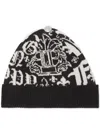 Philipp Plein Logo-jacquard Wool Beanie In Black