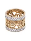 Philipp Plein Hexagonal Logo-charm Ring In Gold