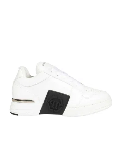 Philipp Plein Logo Low Upper Board Shoes In White