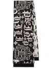 Philipp Plein Logo-motif Merino Scarf In Black