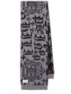 Philipp Plein Logo-motif Merino Scarf In Grey