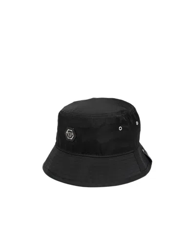 Philipp Plein Logo-patch Bucket Hat In Black