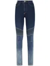 Philipp Plein Logo-patch Cotton Blend Skinny Jeans In Blue