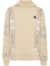 Philipp Plein Logo-patch Cotton Hoodie In Neutrals