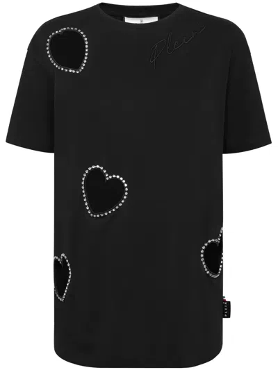 Philipp Plein Logo-patch Cotton T-shirt In Black