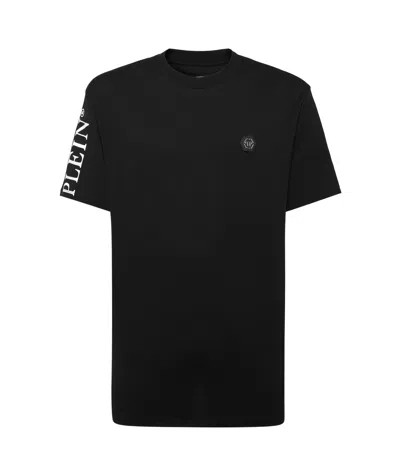 Philipp Plein Logo-patch Cotton T-shirt In Black