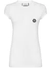 Philipp Plein T-shirt Round Neck Sexy Pure Fit Hexagon In White