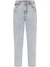 Philipp Plein Logo-patch Cotton Tapered Jeans In Blue