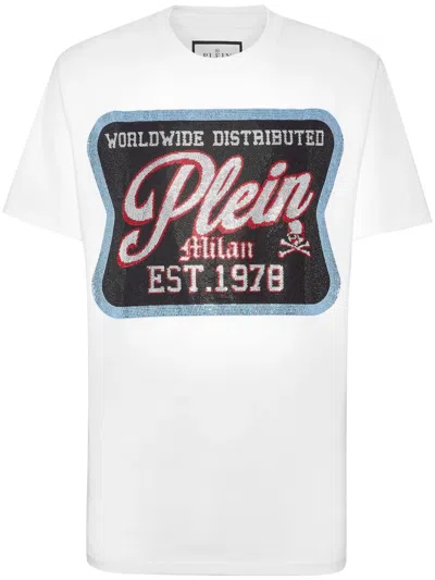 Philipp Plein Logo-patch Crew-neck T-shirt In White