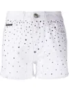 Philipp Plein Shorts Mit Kristallen In White