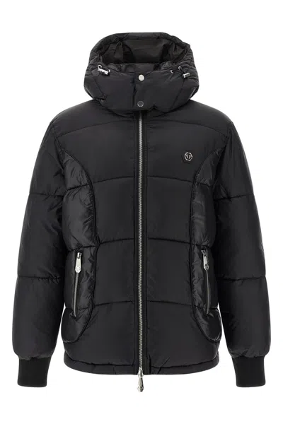 PHILIPP PLEIN LOGO PATCH DOWN JACKET