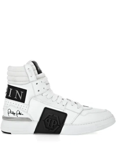 Philipp Plein Logo-patch Hi-top Sneakers In White