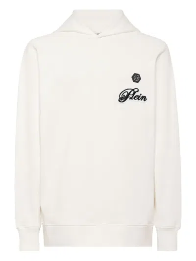 Philipp Plein Logo-patch Hoodie In Neutral