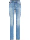 Philipp Plein Logo-patch Jeans In Blue