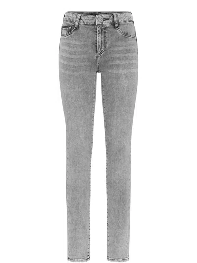 Philipp Plein Logo-patch Jeggings In Grey