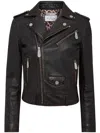 Philipp Plein Logo-patch Leather Biker Jacket In Black