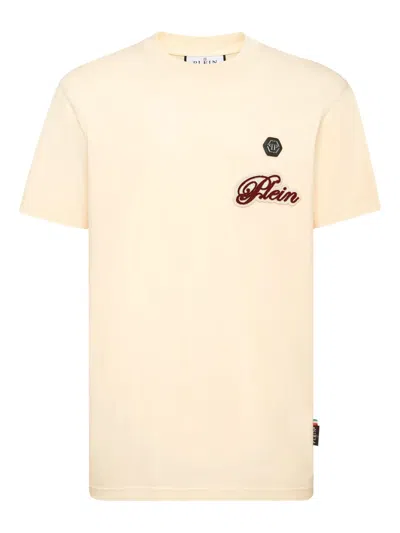 Philipp Plein Logo-patch Round-neck T-shirt In Pink
