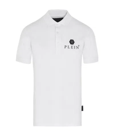 Philipp Plein Logo-patch Short-sleeved Polo Shirt In White