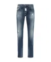 Philipp Plein Logo Patch Straight-cut Jeans In Blue