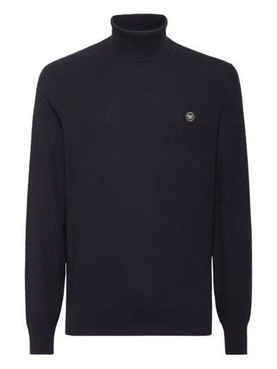 Philipp Plein Logo-patch Sweater In Black