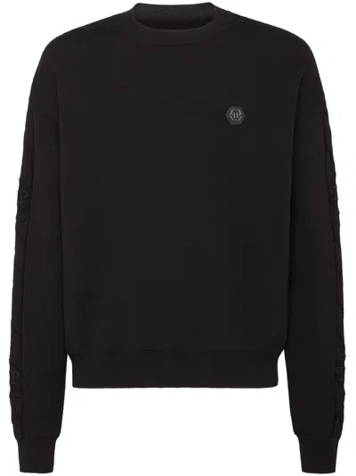 Philipp Plein Logo-patch Sweatshirt In Black