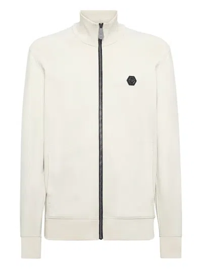 Philipp Plein Logo-patch Sweatshirt In Neutrals