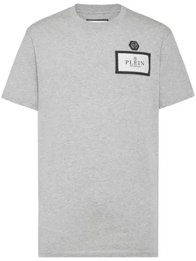 Philipp Plein Logo-patch T-shirt In 灰色