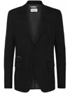 Philipp Plein Logo-patch Twill Blazer In Black