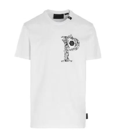 Philipp Plein Logo Pattern Printed T-shirt In White