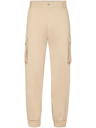 Philipp Plein Logo-plaque Cargo Pants In Neutrals