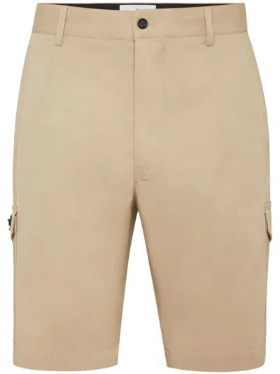 Philipp Plein Logo-plaque Cargo Shorts In Beige