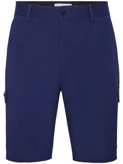 Philipp Plein Logo-plaque Cargo Shorts In Blue