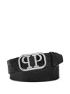 Philipp Plein Logo-plaque Crocodile-effect Belt In Black