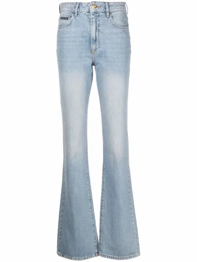 Philipp Plein High-waisted Flared Jeans In Blue