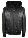 PHILIPP PLEIN PHILIPP PLEIN LOGO PLAQUE HOODED BOMBER JACKET