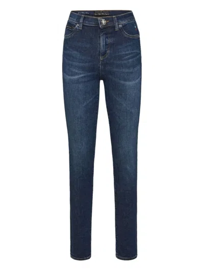 Philipp Plein Logo-plaque Jeans In Blue