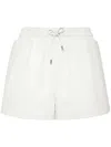 Philipp Plein Logo-plaque Leather Shorts In White