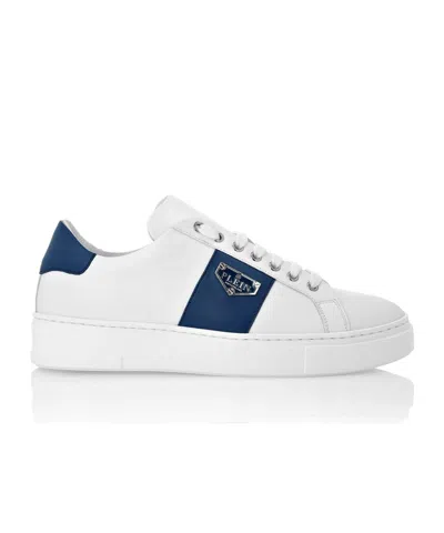 Philipp Plein Logo-plaque Leather Sneakers In White