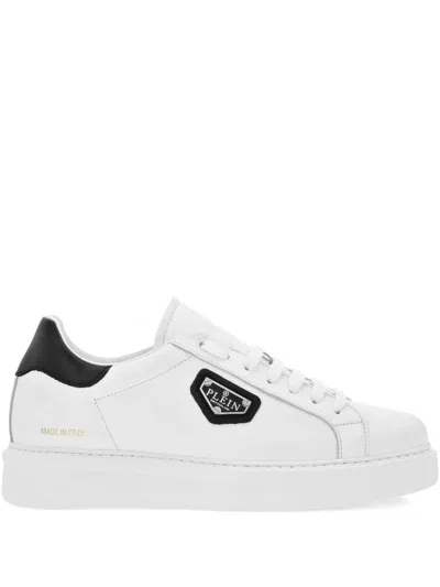 Philipp Plein Logo-plaque Leather Trainers In White