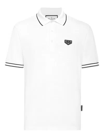 Philipp Plein Jacquard Polo T-shirt Monogram In White