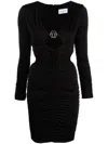PHILIPP PLEIN LOGO-PLAQUE RUCHED MINIDRESS
