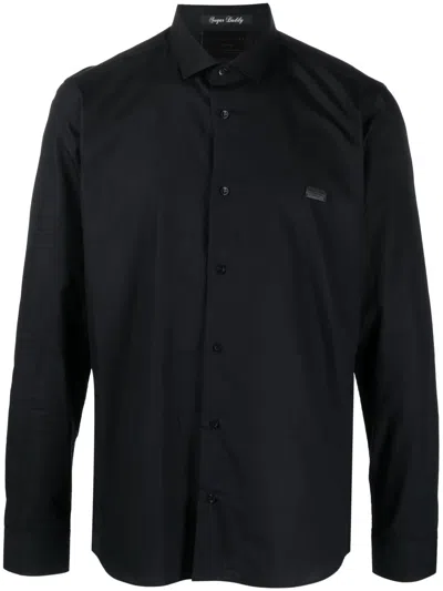 Philipp Plein Logo-plaque Shirt In Black