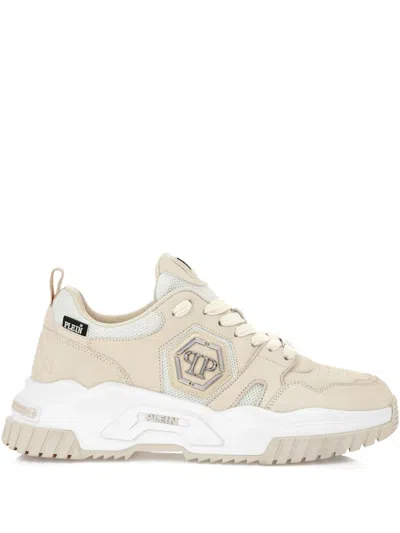 Philipp Plein Logo-plaque Sneakers In Neutral
