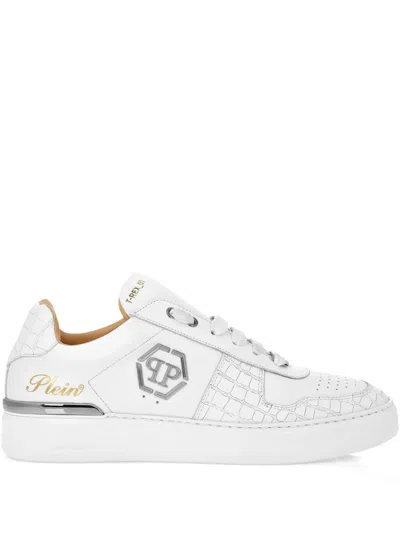 Philipp Plein Logo-plaque Sneakers In Weiss