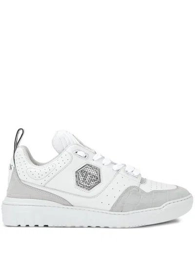 Philipp Plein Logo-plaque Sneakers In White