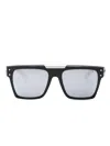 Philipp Plein Logo-plaque Square-frame Sunglasses In Black