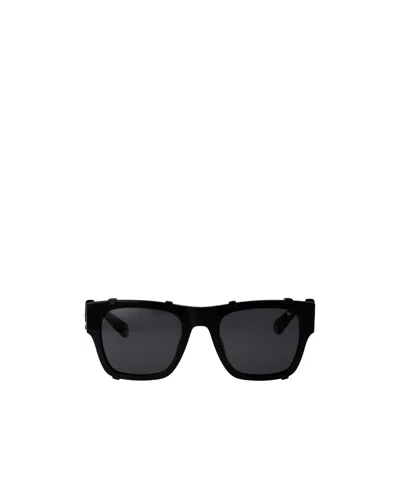 Philipp Plein Logo-plaque Square-frame Sunglasses In Black
